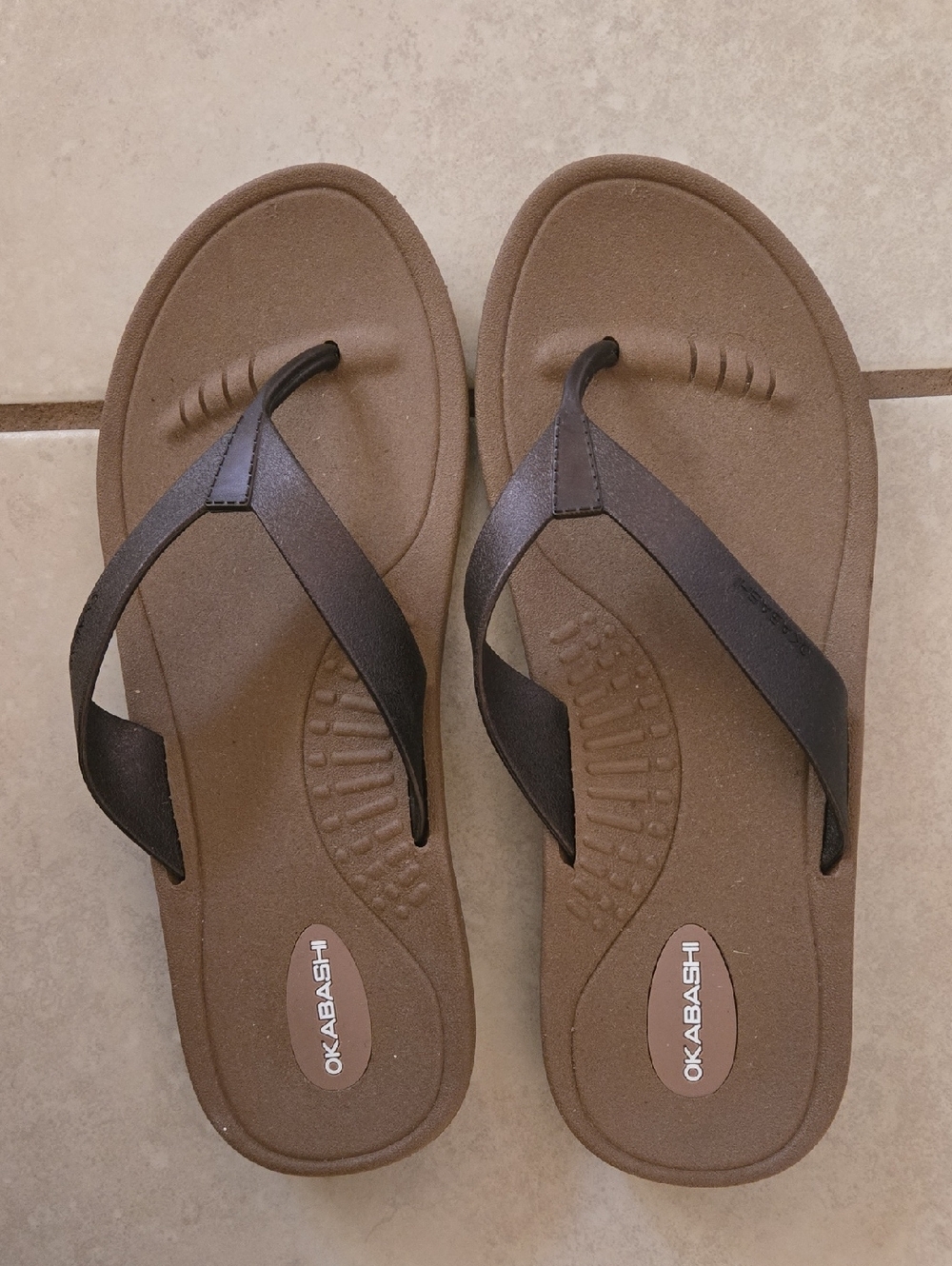 Okabashi Women's Tan And Brown Flip-flops